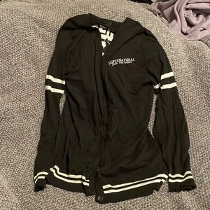Hot Topic Black and White Supernatural Cardigan